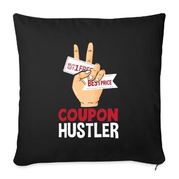 Lustiges Extrem Couponing Coupon Geschenk - Sofakissenbezug 45 x 45 cm - Schwarz - Vorne