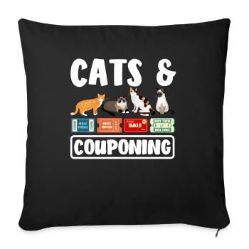 Lustiges Extrem Couponing Coupon Geschenk - Sofakissenbezug 45 x 45 cm - Schwarz - Vorne