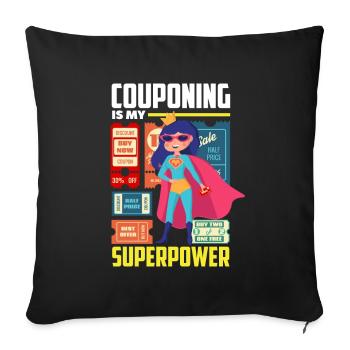 Lustiges Extrem Couponing Coupon Geschenk - Sofakissenbezug 45 x 45 cm - Schwarz - Vorne