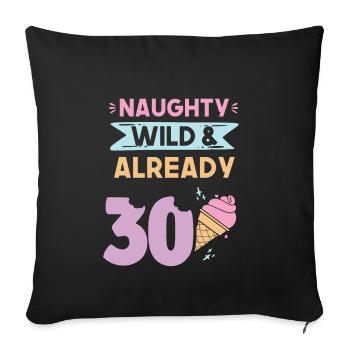 Geschenk 30 Jahre Geburtstag Eis essen - Sofakissenbezug 45 x 45 cm - Schwarz - Vorne