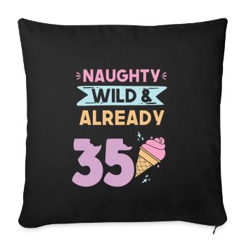 Geschenk 35 Jahre Geburtstag Eis essen - Sofakissenbezug 45 x 45 cm - Schwarz - Vorne