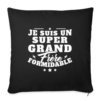Je suis un Grand frère formidable cadeau - Housse de coussin décorative 45 x 45 cm - noir - Devant