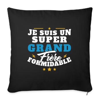 Je suis un Grand frère formidable cadeau - Housse de coussin décorative 45 x 45 cm - noir - Devant