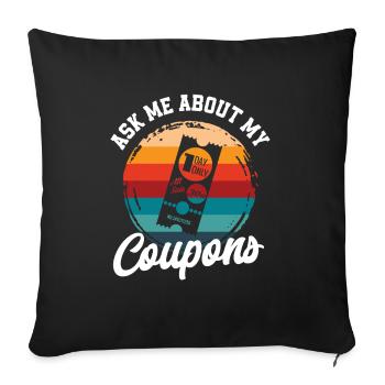 Lustiges Extrem Couponing Coupon Geschenk - Sofakissenbezug 45 x 45 cm - Schwarz - Vorne