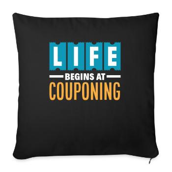 Lustiges Extrem Couponing Coupon Geschenk - Sofakissenbezug 45 x 45 cm - Schwarz - Vorne