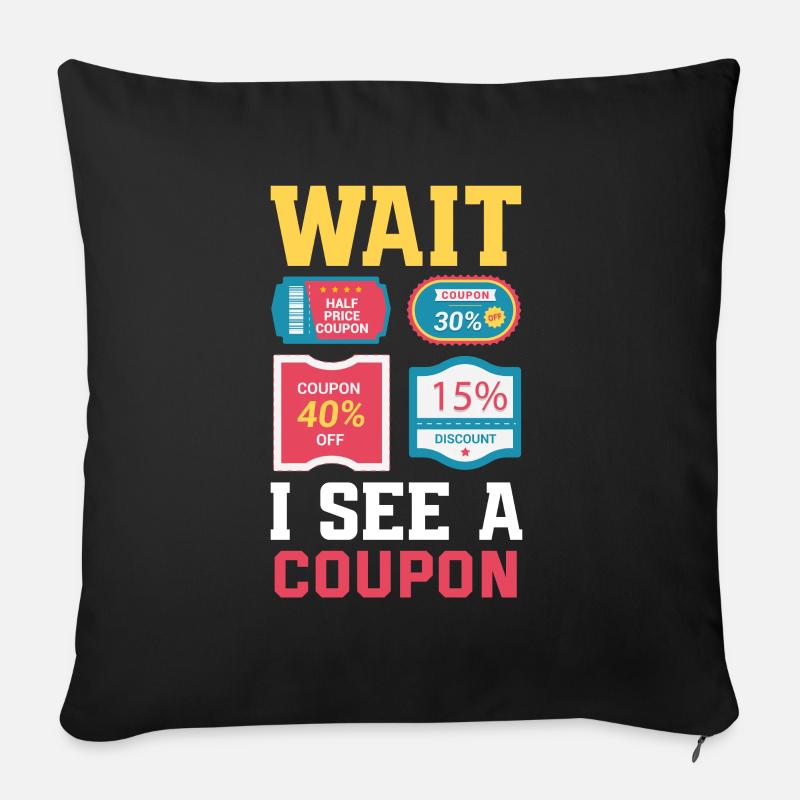 Drôle Extrême couponing couponing cadeau - Housse de coussin décorative 45 x 45 cm - noir