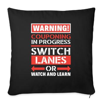 Lustiges Extrem Couponing Coupon Geschenk - Sofakissenbezug 45 x 45 cm - Schwarz - Vorne