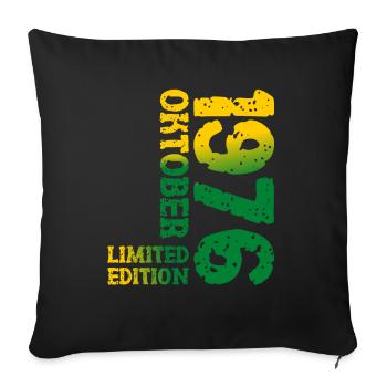 1976 Oktober Limited Edition 47. Geburtstag Deko - Sofakissenbezug 45 x 45 cm - Schwarz - Vorne