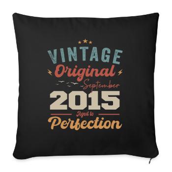 September 2015 Anniversary 2015 September Gift - Sofa pillowcase 17,3'' x 17,3'' (45 x 45 cm) - black - Front