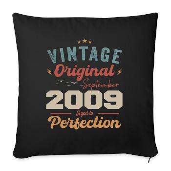 September 2009 Anniversary 2009 September Gift - Sofa pillowcase 17,3'' x 17,3'' (45 x 45 cm) - black - Front