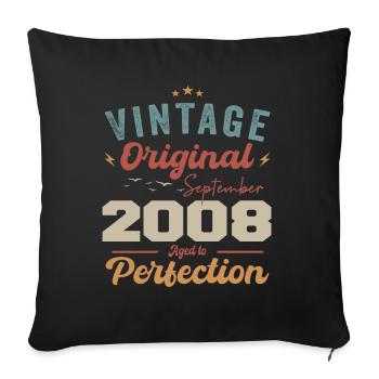 September 2008 Anniversary 2008 September Gift - Sofa pillowcase 17,3'' x 17,3'' (45 x 45 cm) - black - Front