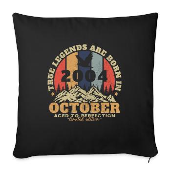 Original October 2004 vintage anniversary 2004 - Sofa pillowcase 17,3'' x 17,3'' (45 x 45 cm) - black - Front