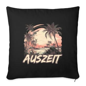 Auszeit Urlaub Hängematte Strand - Sofakissenbezug 45 x 45 cm - Schwarz - Vorne