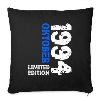 1994 Oktober Limited Edition 29. Geburtstag Deko - Sofakissenbezug 45 x 45 cm - Schwarz - Vorne