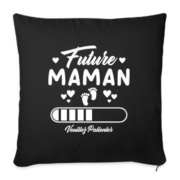 Future Maman Cadeau Nouvelle Naissance Future Mama - Housse de coussin décorative 45 x 45 cm - noir - Devant