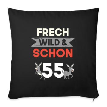 Geschenk 55 Jahre Geburtstag Esel - Sofakissenbezug 45 x 45 cm - Schwarz - Vorne