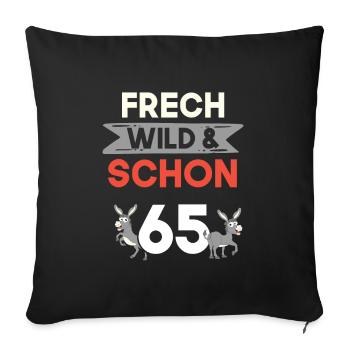 Geschenk 65 Jahre Geburtstag Esel - Sofakissenbezug 45 x 45 cm - Schwarz - Vorne