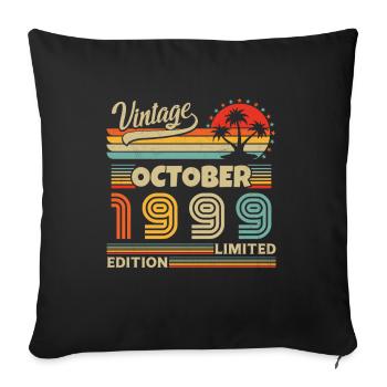Original October 1999 vintage anniversary 1999 - Sofa pillowcase 17,3'' x 17,3'' (45 x 45 cm) - black - Front