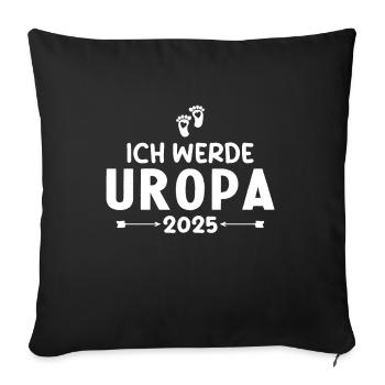 Ich werde Uropa 2025 - Sofakissenbezug 45 x 45 cm - Schwarz - Vorne