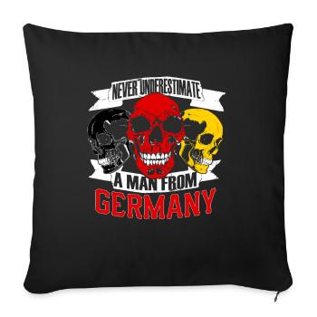 NeverUnderestimate Germany - Sofakissenbezug 45 x 45 cm - Schwarz - Vorne