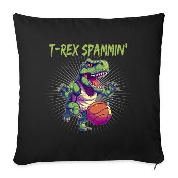 Dino Dinosaurier Basketball - Sofakissenbezug 45 x 45 cm - Schwarz - Vorne