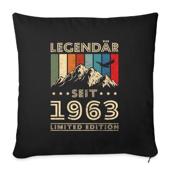 Legendär seit 1963 Vintage Geschenk - Sofakissenbezug 45 x 45 cm - Schwarz - Vorne