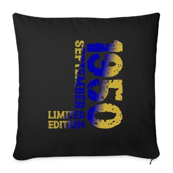 1950 Septembre Édition Limitée 73e Décoration Anniversaire - Housse de coussin décorative 45 x 45 cm - noir - Devant