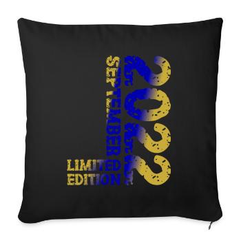 2022 September Limited Edition 1st Birthday Decoration - Sofa pillowcase 17,3'' x 17,3'' (45 x 45 cm) - black - Front