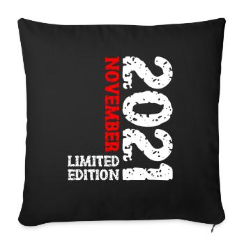2021 November Limited Edition 2nd Birthday Deco - Sofa pillowcase 17,3'' x 17,3'' (45 x 45 cm) - black - Front