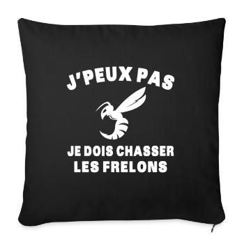 Chasseur de frelons Insecte J'peux pas humour - Housse de coussin décorative 45 x 45 cm - noir - Devant