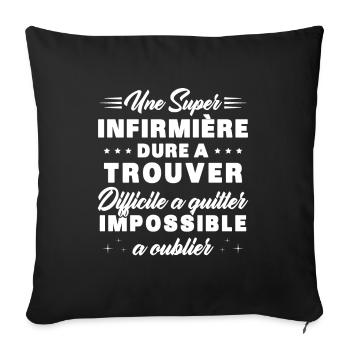 Une super Infirmière Cadeau Femme Humour - Housse de coussin décorative 45 x 45 cm - noir - Devant