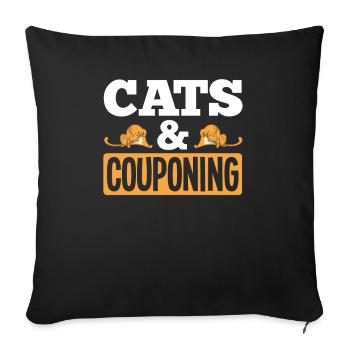 Lustiges Extrem Couponing Coupon Geschenk - Sofakissenbezug 45 x 45 cm - Schwarz - Vorne
