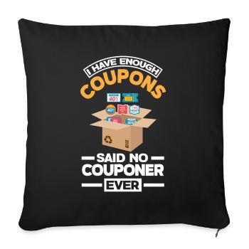 Lustiges Extrem Couponing Coupon Geschenk - Sofakissenbezug 45 x 45 cm - Schwarz - Vorne