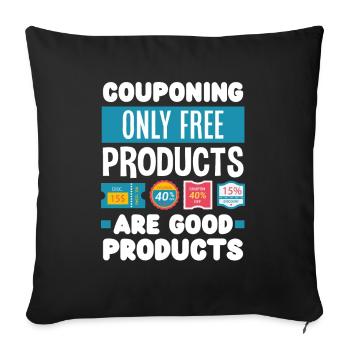 Lustiges Extrem Couponing Coupon Geschenk - Sofakissenbezug 45 x 45 cm - Schwarz - Vorne