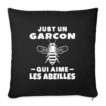 Amoureux Des Abeilles Un Garçon Apiculteur Abeille - Housse de coussin décorative 45 x 45 cm - noir - Devant