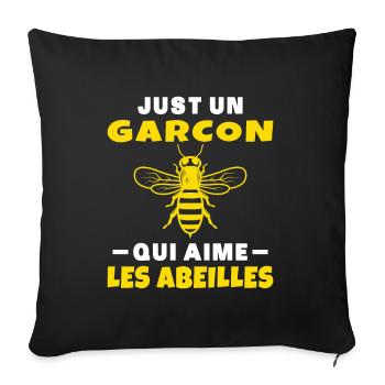 Amoureux Des Abeilles Un Garçon Apiculteur Abeille - Housse de coussin décorative 45 x 45 cm - noir - Devant