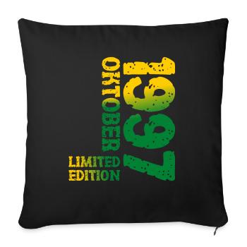 1997 Oktober Limited Edition 26. Geburtstag Deko - Sofakissenbezug 45 x 45 cm - Schwarz - Vorne