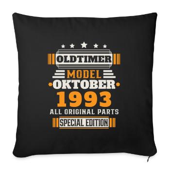 Oldtimer Oktober 1993 Geburtstag Geschenk - Sofakissenbezug 45 x 45 cm - Schwarz - Vorne
