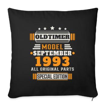 Oldtimer September 1993 Geburtstag Geschenk - Sofakissenbezug 45 x 45 cm - Schwarz - Vorne