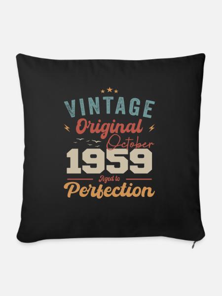 Oktober 1959 Geburtstagsgeschenk 1959 Oktober - Sofakissenbezug 45 x 45 cm - Schwarz