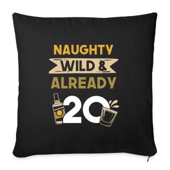 Geschenk 20 Jahre Geburtstag Whiskey - Sofakissenbezug 45 x 45 cm - Schwarz - Vorne