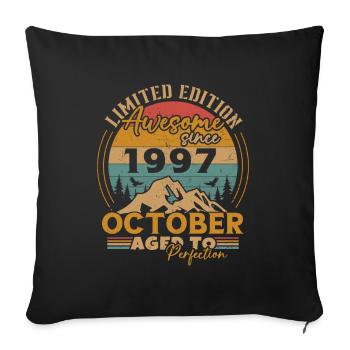 Original October 1997 vintage anniversary 1997 - Sofa pillowcase 17,3'' x 17,3'' (45 x 45 cm) - black - Front