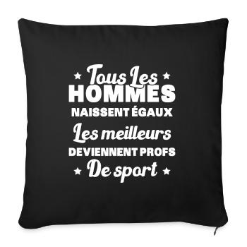 Les meilleurs hommes deviennent profs de sport - Housse de coussin décorative 45 x 45 cm - noir - Devant