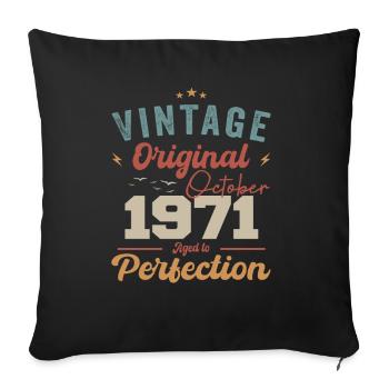 October 1971 Birthday Present 1971 October - Sofa pillowcase 17,3'' x 17,3'' (45 x 45 cm) - black - Front