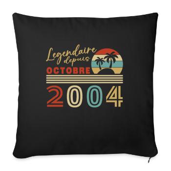 Original October 2004 vintage anniversary 2004 - Sofa pillowcase 17,3'' x 17,3'' (45 x 45 cm) - black - Front
