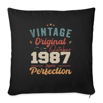 October 1987 Birthday Present 1987 October - Sofa pillowcase 17,3'' x 17,3'' (45 x 45 cm) - black - Front