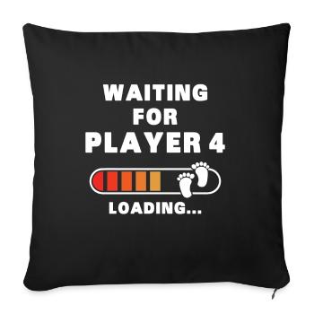 Zweites Mal Papa Mama Papa Mutter Zweites Kind - Sofakissenbezug 45 x 45 cm - Schwarz - Vorne
