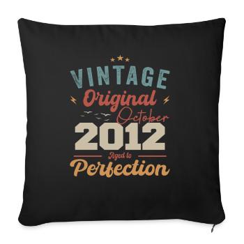 October 2012 Birthday Gift 2012 October - Sofa pillowcase 17,3'' x 17,3'' (45 x 45 cm) - black - Front