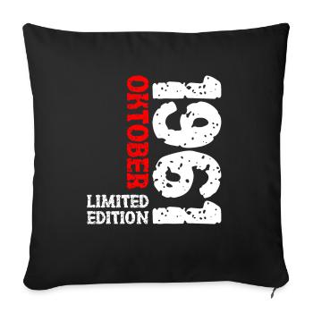 1961 Oktober Limited Edition 62. Geburtstag Deko - Sofakissenbezug 45 x 45 cm - Schwarz - Vorne