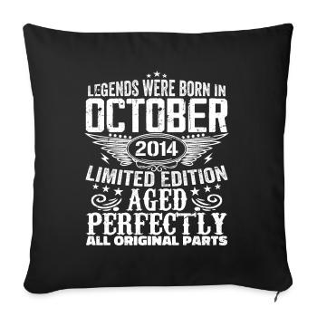 Legends are born in October 2014 - 2014 - Sofa pillowcase 17,3'' x 17,3'' (45 x 45 cm) - black - Front